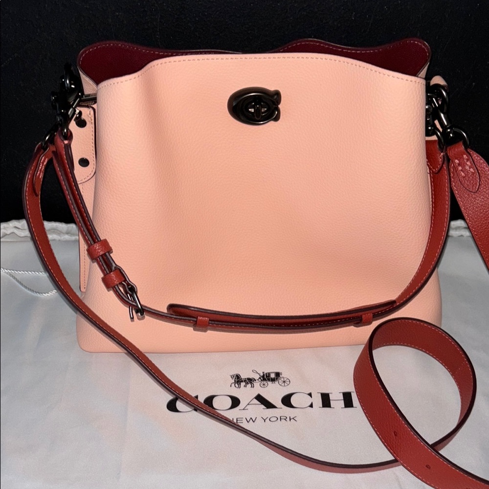 Coach Willow Bucket Crossbody Peach